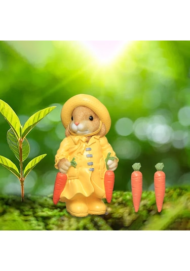 Homyl Tavşan Bahçe Heykeli Heykelcik Yard Dekor Çim 2-turp-ile