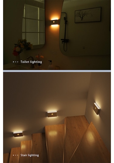 Kosona Kablosuz Manyetik Led Gece Lambası, İnsan Algılama Sensörlü, Type-c Şarjlı, Dairesel Lens - 1 Adet Çok Renkli