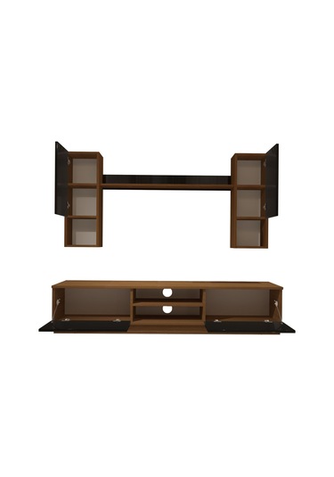 Decoraktiv Eko 5dab Slm Dvd Tv Ünitesi Tv Sehpası Ceviz - Siyah