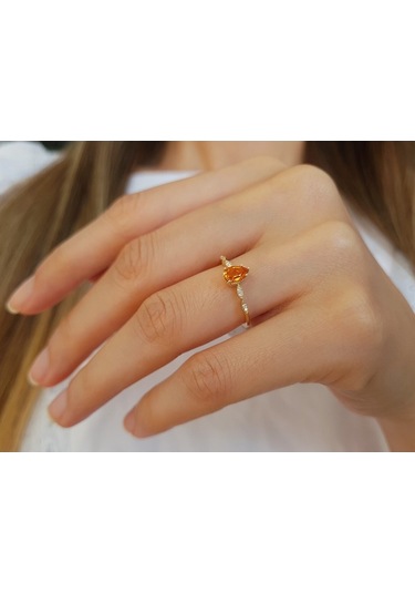 Sirius Pırlanta Ve Sitrin Taşlı Demeter Yüzük 0817R0318