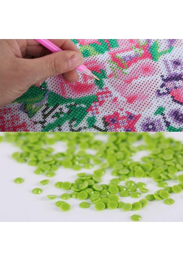 Shineyee 30x40cm Zs314 Tam Taşlı Kristal Dekoratif Tablo - Dıy Boyama Seti Ve Araçlar Dahil Siyah