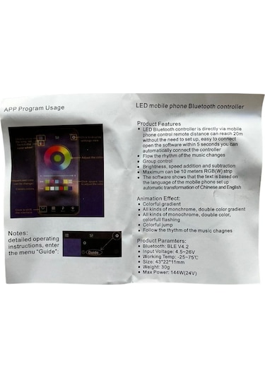 DoraLed 6A 5-24V 504442222 Bluetooth Cep Telefonundan RGB Şerit Led Kontrol Modülü