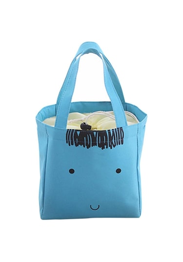 Termal Öğle Yemeği Kutusu Tote Soğutucu Çanta Kılıfı Blue Bear