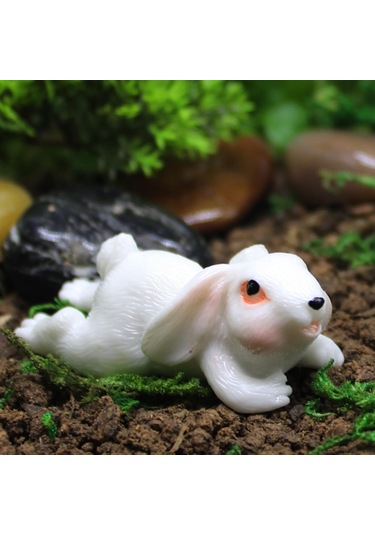 Homyl Tavşan Heykeli Bahçe Hayvan Canlı Romantik Atmosfer