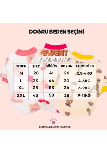 Züzü Polar Sweat Zürafa Desenli Kedi Köpek Sweati Kedi Köpek Kıyafeti Köpek Poları Sıcak Tutan Sweat