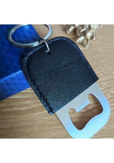 24 Paket Pu Şişe Açacağı Anahtarlık Paslanmaz Çelik Bira Açacakları Boşlukları Siyah