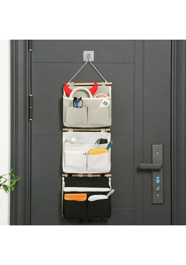 Xiyyadms Duvarlı Oxford Kumaş Organizer, 25x6x23 Cm Siyah, Kozmetik Ve Aksesuar Depolama, Ev Ve Banyo İçin Boşluk Tasarrufu