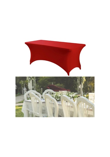 Homyl Katlanır Masa Için Örtüsü Spandex Satıcı Düğün Doğum Günü Kırmızı