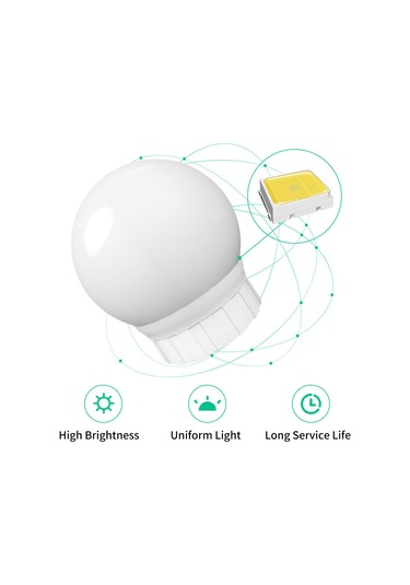 Qingmipy 3 Renk Modlu Usb Led Ayna Işığı Seti - Ev Dekorasyonu Ve Makyaj İçin Pratik Çözüm Beyaz