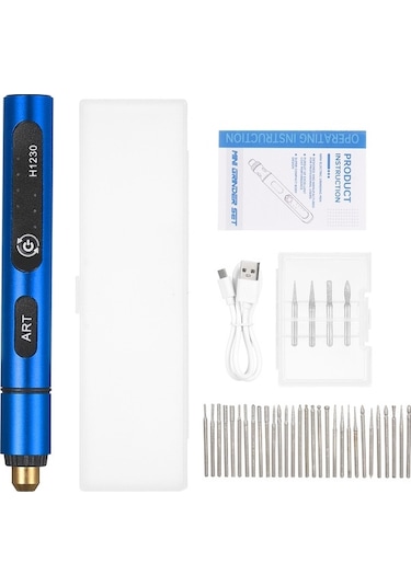 Pazly 4 Taşlama Uçlu Mini Kablosuz Döner Alet Seti - Usb Şarjlı Zımpara, Parlatma, Gravür Aleti
