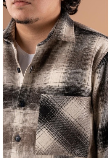 Bican Cepli Oversize Erkek Oduncu Gömlek