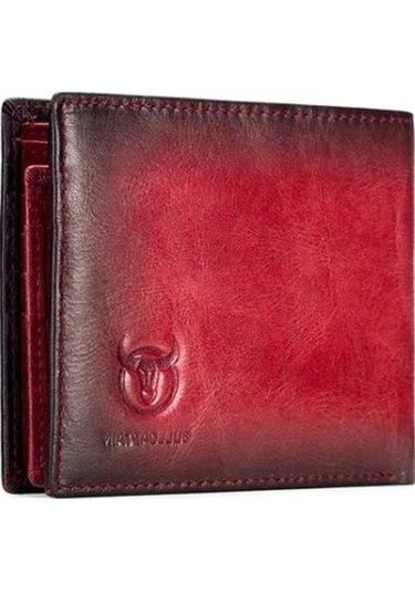 Createtech Flybuy Yumuşak Kırmızı Kart Hırsızlığa Karşı Erkek Deri Dana Cüzdanı - Bull Bit 05 Pi Kırmızı Kırmızı