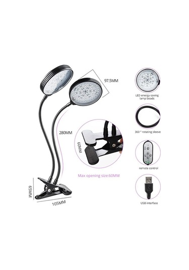 Dc5v Usb Led Büyümek Işık Tam Spektrum Fitolampy Clip-on Phyto Lamba Bitkiler İçin Çiçekler Kapalı Büyümek Çadır Kutusu Fitolamp Bitki Işık One Head