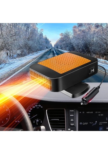 Dancemonkey Lichen Araba Isıtıcı, 12v Araba Isıtıcı, 2'si 1 Arada Isıtma Yx Siyah