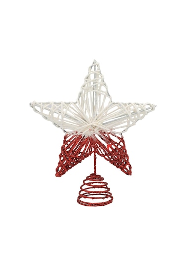 Suntek Ağacı Topper İç Mekan Kullanımı Işıklı Yılbaşı Süsleme Kırmızı 20 CM