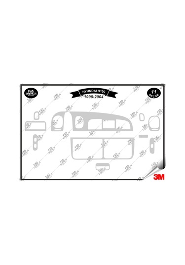 Hyundaı H 100 1998-2004 Torpido Konsol Trim Göğüs Maun Kaplama Set 11 Parça Gümüş