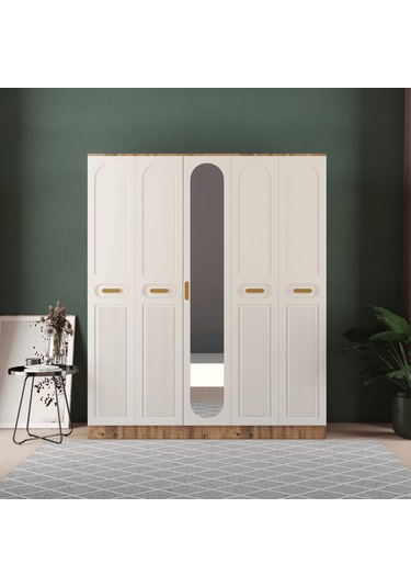 Pera 5 Kapaklı Eko Gardırop - Mdf Kapak Aytaşı