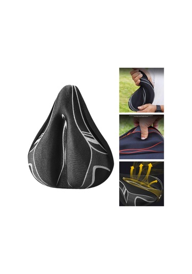 Suntek Bisiklet Sele Minderi Yumuşak Geniş Yol Bisikletleri Siyah Gri