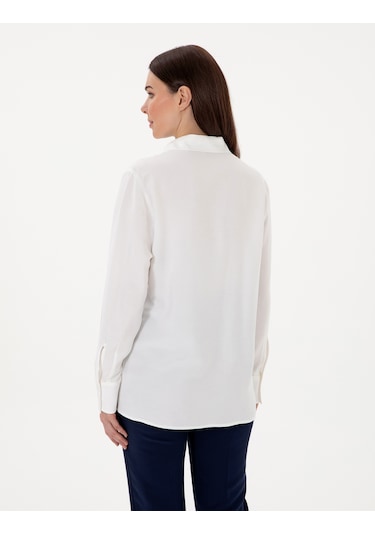 Pierre Cardin Kadın Beyaz Gömlek Desenli 50311566-vr013 Beyaz