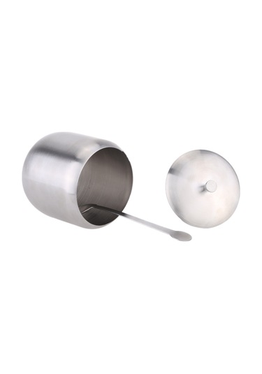 Jeemson Stanyum Çelik Baharat Kabı - Kahve Şeker Depolama Kutusu, 400ml, 12cm Kaşık İle, Mutfak Araçları Diğer