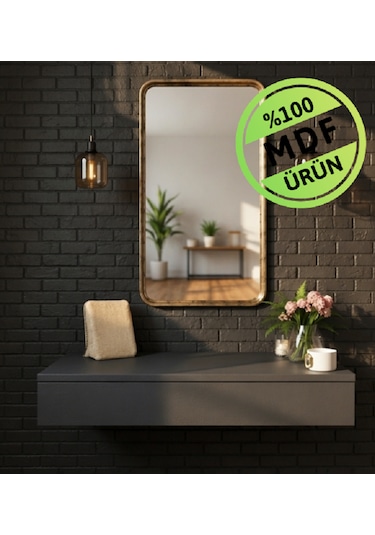 Mdf Makyaj Masası Ve Dresuar 80x30 Cm Çekmeceli Modern Tasarım Antrasit