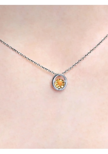 Uvelirnye Tradicii Doğal Sitrinli 925 Ayar Gümüş Kolye 219802145