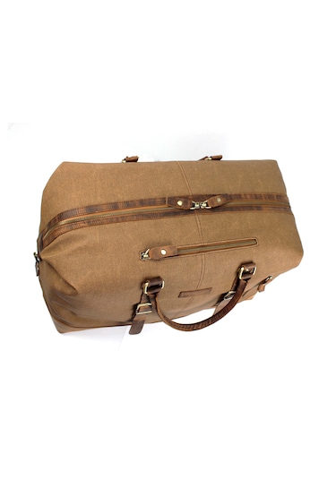 Hakiki Deri Kanvas Taba Seyahat Ve Spor Çantası El Valizi Taba