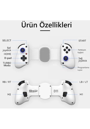 Bsp-d11 Ios/android Tablet Ve Telefon Uyumlu Telefon Tutucu Joystick Gamepad