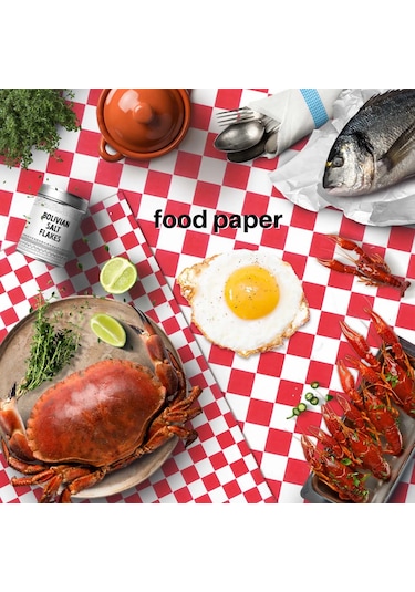 100 Adet Damalı Deli Şeker Sepeti Liner Gıda Wrap Kağıtları, Yağ Çok Renkli