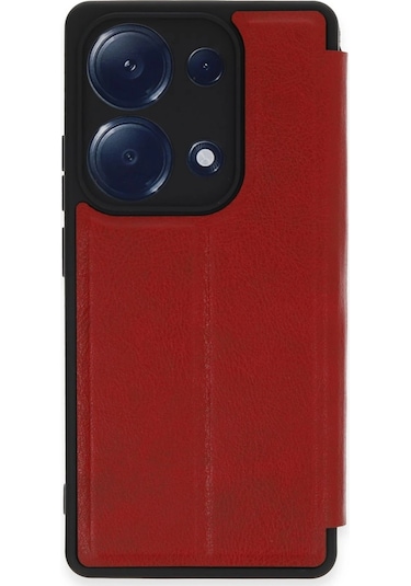 Newface Xiaomi Redmi Note 13 Pro 4g Kılıf Flip Cover Semeglbl - 70 - Kırmızı