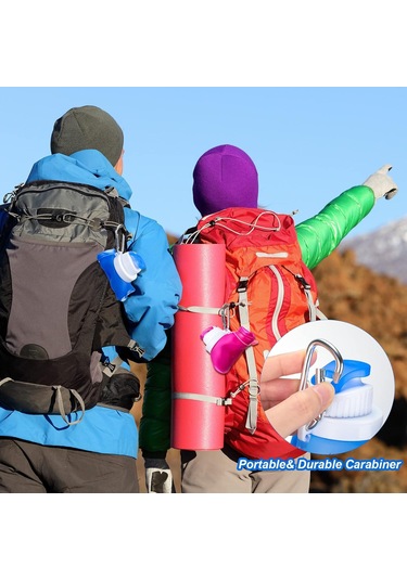 Zopeal 4 Adet Katlanabilir Su Şişeleri Silindir Silikon Silikon Katlanabilir Sızıntı Düzeltici Su Şişeleri Spor Seyahat Binicilik Kamp Yürüyüş Sırt Çantası Kırmızı-Siyah