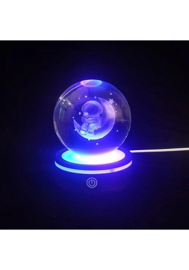 Renk Değiştiren Yeni Nesil Usb Li Dönen Cam Küre Çok Renkli