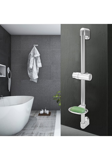 Youtek Stainless Steel Duş Başlığı Tutucu - Yükseklik Ve Açı Ayarlı, 360 Döner Sabun Rafı, Kolay Kurulum Diğer