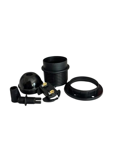 İtalyan Tip E27 Duy Vidalı Yarım Diş Avize, Abajur, Ağaç Feneri Duyu Halkalı 5 Adet Bakalit