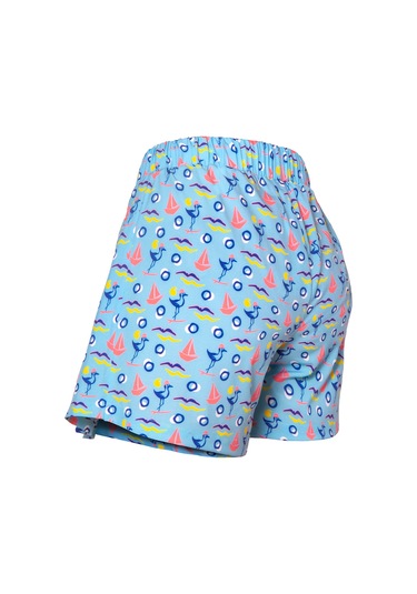 Anemoss Gemici Martı Kadın Şort Etek Bağcıklı Bel, Deniz Temalı Yazlık Skort Çok Renkli