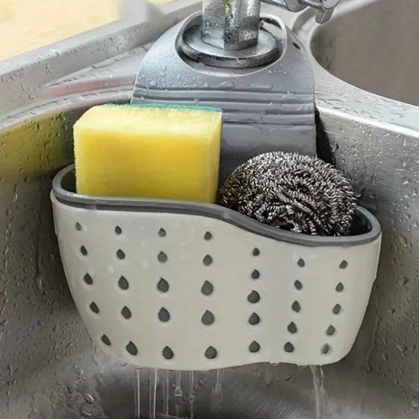 Topnotch Açık Pembe 1 Adet Ayarlanabilir Teleskopik Tezgaposu Kurutma Racki Meyve Sebze Sepeti Sabun Süngerlik Açık Pembe