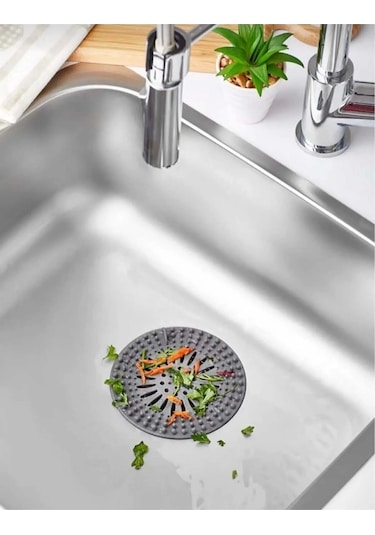 Yuvarlak Süzgeçli Silikon Mutfak Lavabo Ve Küvet Süzgeci Gider Süzgeci Çok Renkli