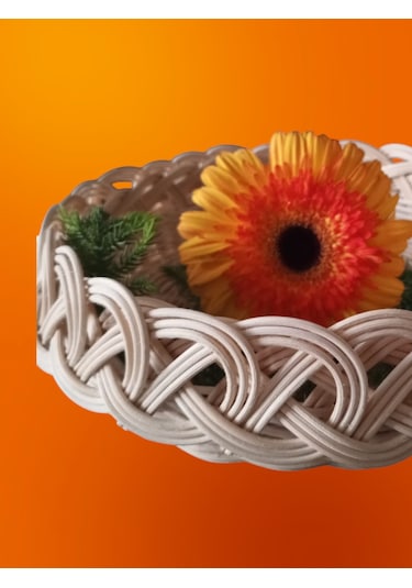 Bambu El Yapımı Çok Amaçlı Sepet Bej