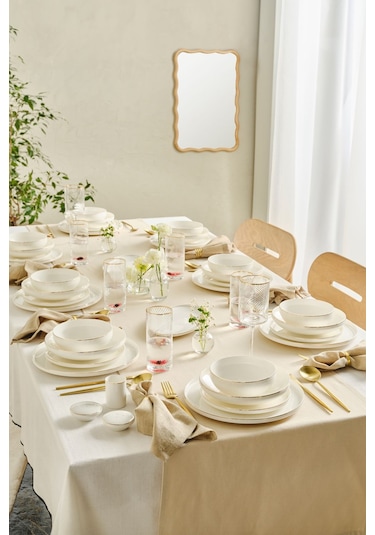 Karaca  Red Carpet Collection Stream Bone Merope 53 Parça 12 Kişilik Yemek Takımı Gold