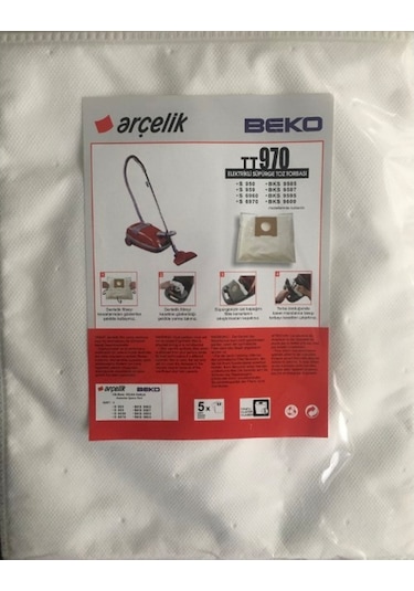 X-Bag Arçelik Uyumlu Beko Tt 970 Süpürge Toz Torbası 15 Adet Standart