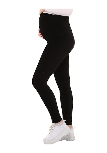 Luvmabelly Myra8050b Beli Ayarlanabilir Kışlık Kadife Hamile Tayt -siyah-siyah