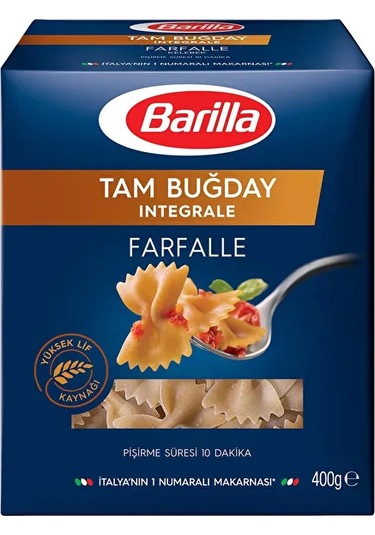 Barilla Integrale Farfalle Tam Buğday Kelebek Makarna 400 G X 20 Adet Yüksek Lifli & Sağlıklı Seçim