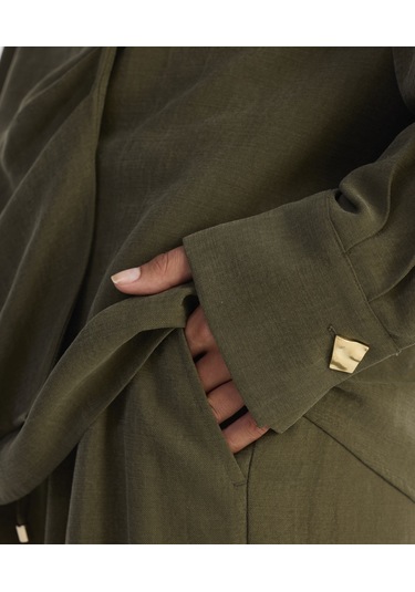 Yargıcı Geniş Gömlek Yaka Uzun Kol Gömlek 25kkgm6044x 007 Haki