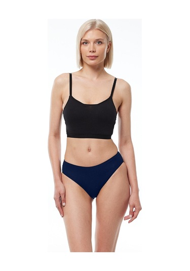 Malabadi Kadın Lacivert Ekru Siyah 6 Lı Paket Modal Dar Kalıp Ara Bel Slip Külot 187 Lacivert-ekru-siyah