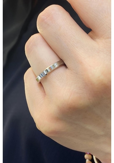 Takı Dükkanı 3 MM Gümüş Klasik İnce Alyans Söz Nişan Yüzüğü Yanı Kesik Wr88