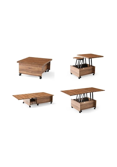 Akıllı Sihirli Laptop Sehpa/ Yemek Masası / Orta Sehpa Atlantik Çam Çok Renkli