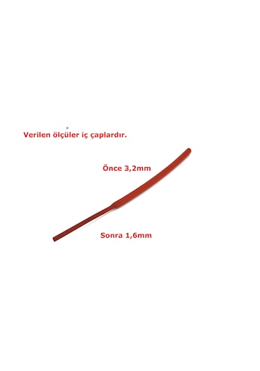 1 Metre 3,2mm Kırmızı Isı İle Daralan Makaron Kablo Izolasyon