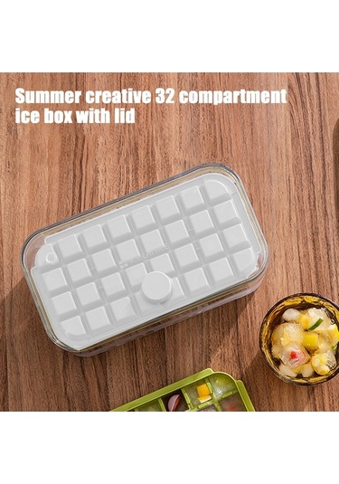 Besthome1 32 Adet Buz Kübük Molds, Basma Kapağı, Kolay Çıkarma, Ev & Ofis Pratik Buz Depolama Çok Renkli