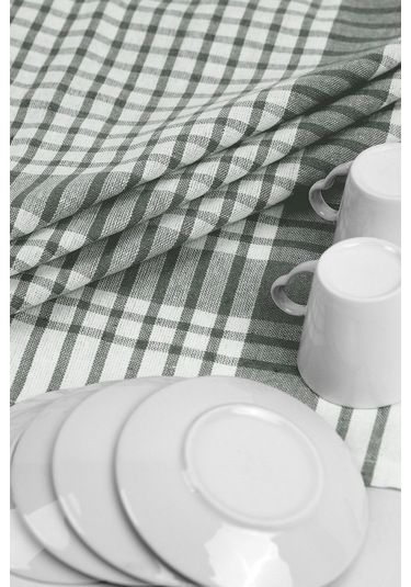 Pamuklu Yeşil Renkli Pöti Kareli 4'lü Kurulama Bezi, Beslenme Örtüsü, Servis Peçetesi