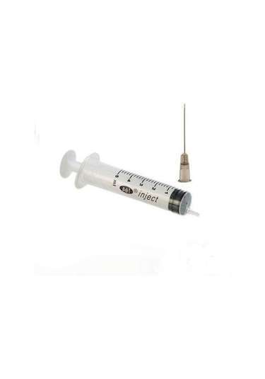 Ayset 5 CC Enjektör 3 Parça Siyah Uçlu Şırınga 5 ML 225 Adet